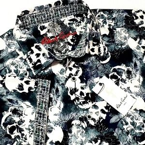 Robert Graham Floral Mens Large Geometric Print Short Sleeve Shirt